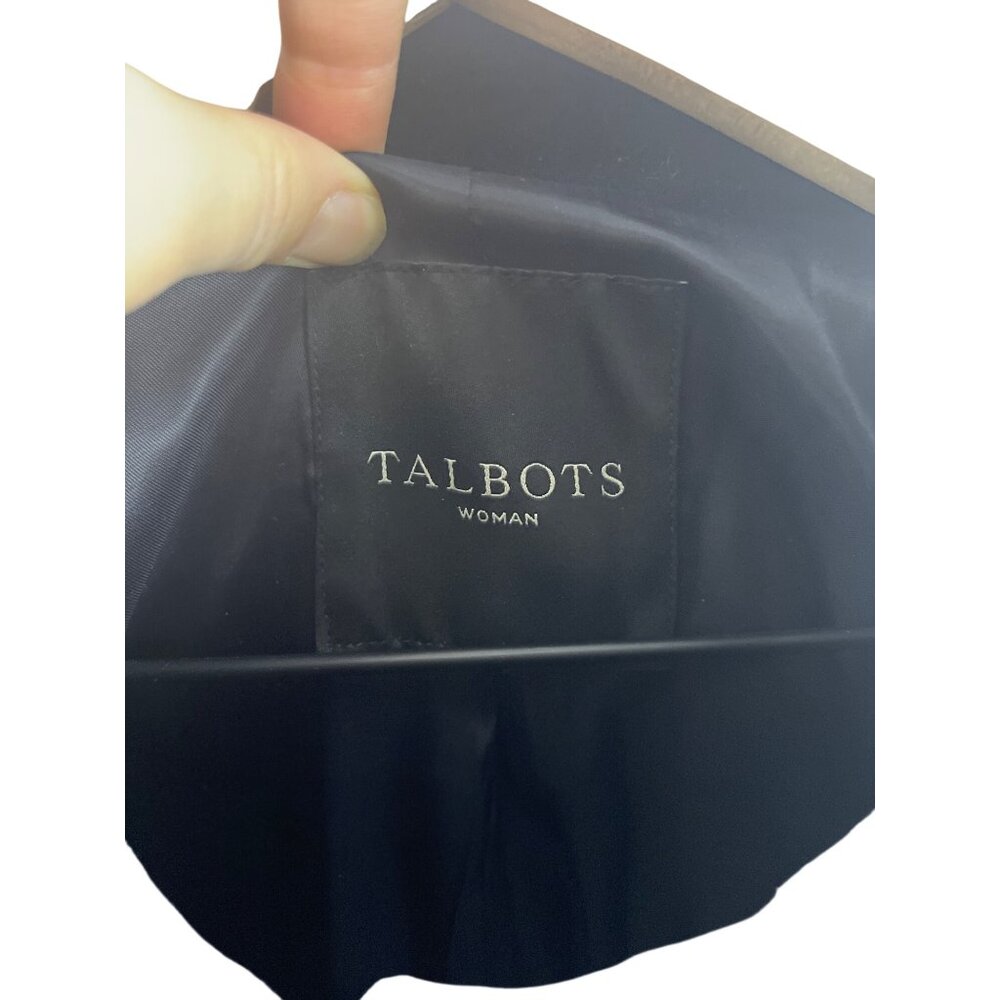 Talbots Women's XL 16/18 Wool Blend A-Line Car Coat Funnel Neck Black Longline - Picture 5 of 7